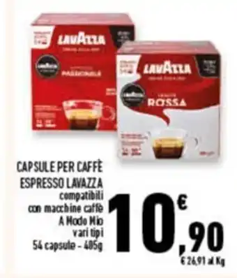 Conad Superstore Lavazza Capsule Per Caffè Espresso 405 g offerta
