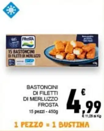 Conad Superstore Frosta Bastoncini di Filetti di Merluzzo 15 pezzi 450 g offerta