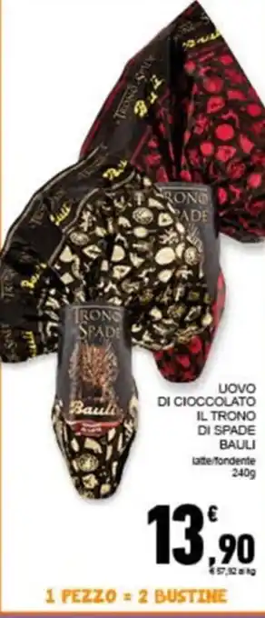 Conad Superstore Bauli Uovo di Cioccolato il Trono di Spade 240 g offerta