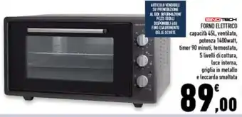 Conad Superstore Forno Elettrico 1400watt offerta