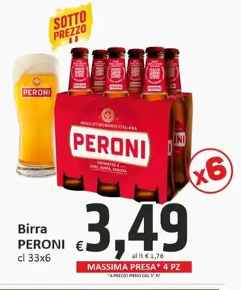 Paghi Poco Peroni Birra cl 33 x 6 offerta