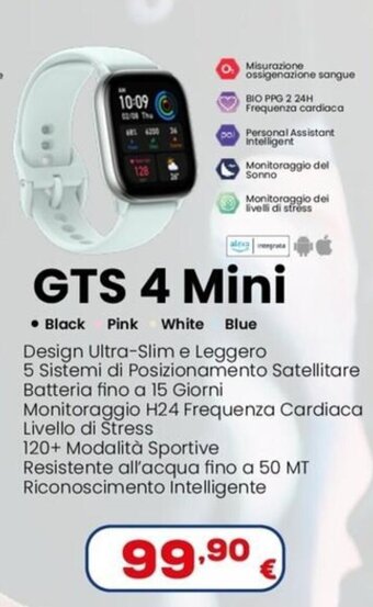 Euronics Amazfit GTS 4 Mini offerta