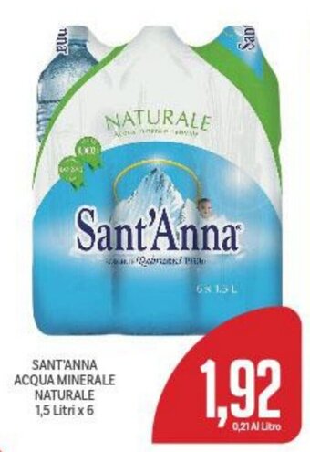 Supermercati Piccolo Sant'Anna Acqua Minerale Naturale 1,5 litri x 6 offerta