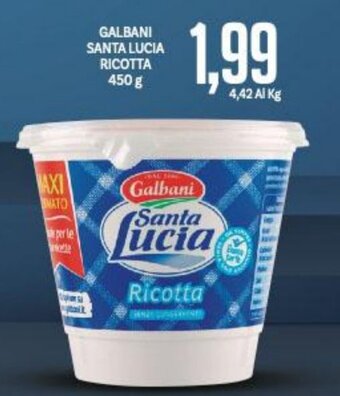 Supermercati Piccolo Galbani Santa Lucia Ricotta 450 g offerta