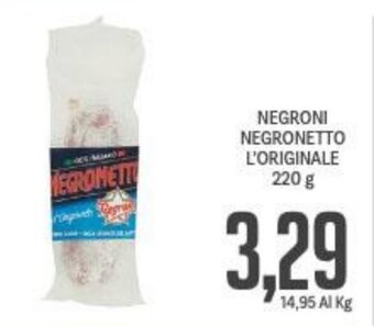 Supermercati Piccolo Negroni Negronetto L'Originale 220 g offerta