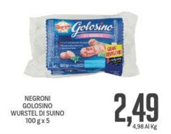 Supermercati Piccolo Negroni Golosino Wurstel di Suino 100 g x 5 offerta