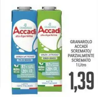 Supermercati Piccolo Granarolo Accadì Scremato/Parzialmente Scremato 1 litro offerta