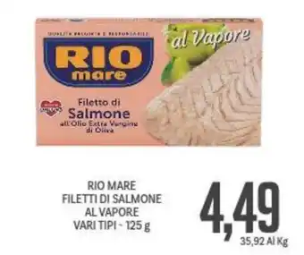 Supermercati Piccolo Rio Mare Filetti di Salmone al Vapore vari tipi 125 g offerta