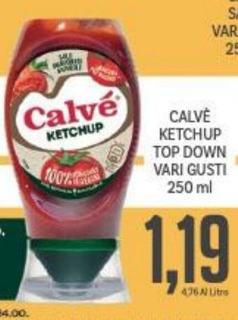 Supermercati Piccolo Calvè Ketchup Top Down vari gusti 250 ml offerta