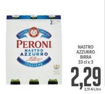 Supermercati Piccolo Nastro Azzurro Birra 33 cl x 3 offerta