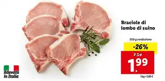Lidl Braciole do lombo di suino 350 g confezione offerta