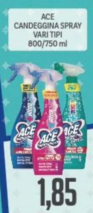 Supermercati Piccolo Ace Candeggina Spray vari tipi 800/750 ml offerta