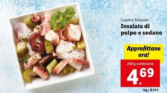 Lidl Cuochi e Pescatori Insalata di polpo e sedano 250 g confezione offerta