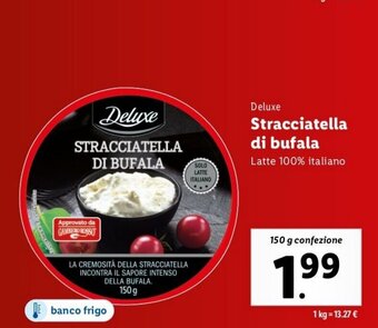 Lidl Deluxe Stracciatella di bufala 150 g confezione offerta