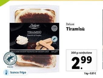 Lidl Deluxe Tiramisù 300 g confezione offerta