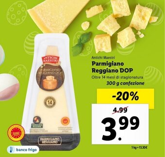 Lidl Antichi Maestri Parmigiano Reggiano DOP 300 g confezione offerta