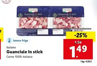 Lidl Italiano Guanciale in stick 2 x 75 g confezione offerta