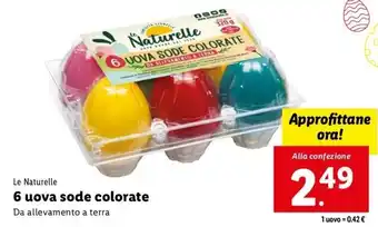 Lidl Le Naturelle 6 uova sode colorate offerta