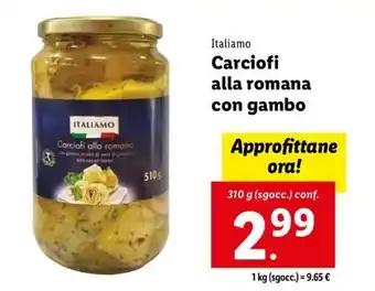 Lidl Italiano Carciofi alla romana con gambo 310 g conf. offerta