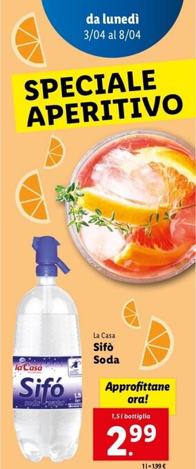 Lidl La Casa Sifò Soda 1,5 L bottiglia offerta