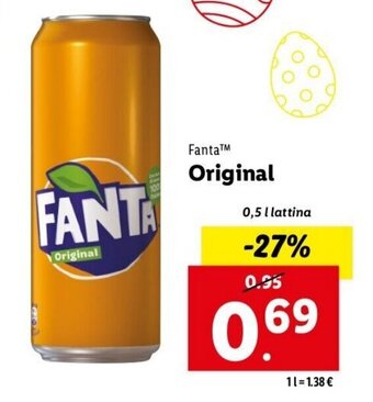 Lidl Fanta Original 0,5 L lattina offerta