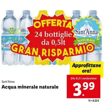 Lidl Sant'Anna Acqua Minerale Naturale offerta