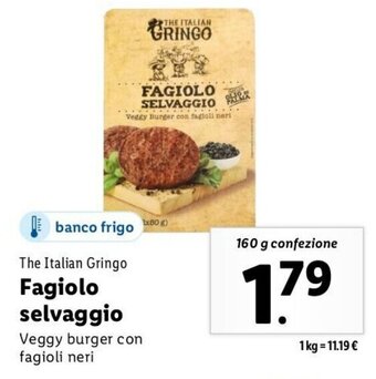 Lidl The Italian Gringo Fagiolo selvaggio 160 g confezione offerta