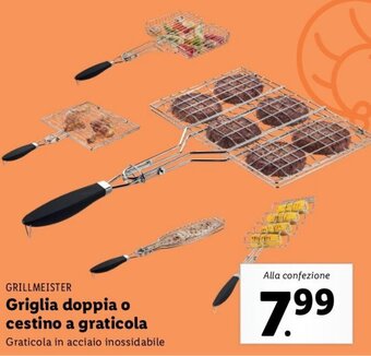 Lidl Grillmeister Griglia Doppia o Cestino A Graticola offerta