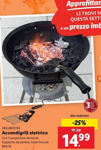 Lidl Grillmeister Accendigrill Elettrico offerta