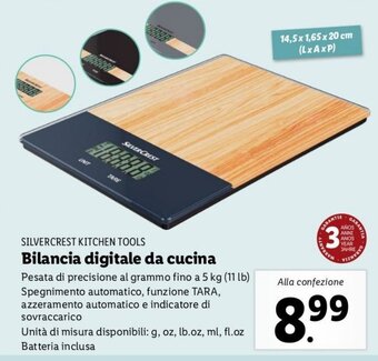 Lidl Silvercrest Kitchen Tools Bilancia Digitale da Cucina offerta