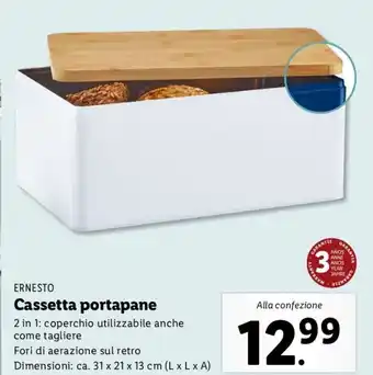 Lidl Ernesto Cassetta Portapane ca. 31 x 21 x 13 cm offerta