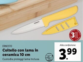 Lidl Ernesto Coltello Con Lama In Ceramica 10 cm offerta