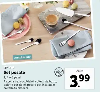 Lidl Ernesto Set Posate 2, 4 o 6 pezzi offerta