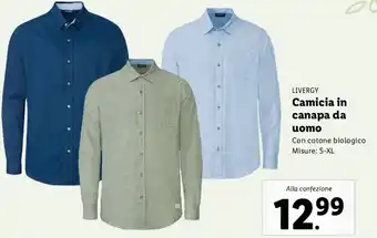 Lidl Livergy Camicia In Canapa da Uomo S-XL offerta