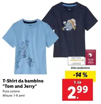 Lidl Tom and Jerry T-Shirt da Bambino 1-6 Anni offerta