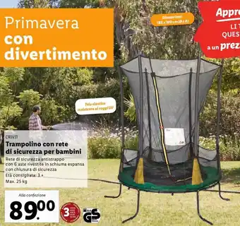 Lidl Crivit Trampolino Con Rete di Sicurezza per Bambini offerta