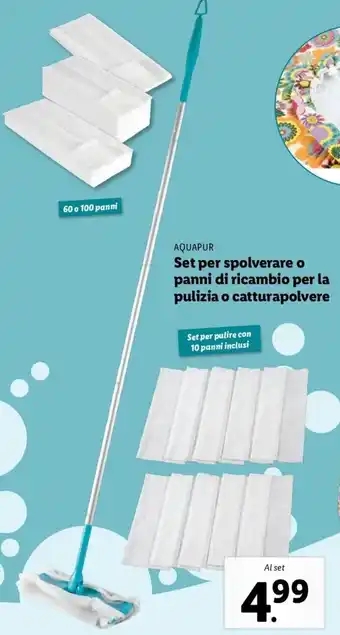 Lidl Aquapur Set Per Spolverare o Panni di Ricambio Per La Pulizia o Catturapolvere offerta