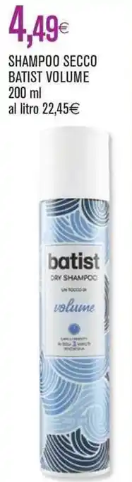 Coop Batist Volume Shampoo Secco 200 ml offerta