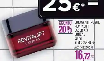 Coop L'Oreal Crema Antirughe Revitalift Laser x 3 50 ml offerta