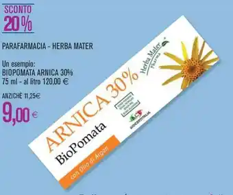 Herba Mater Parafarmacia Biopomata Arnica 30% 75 ml
