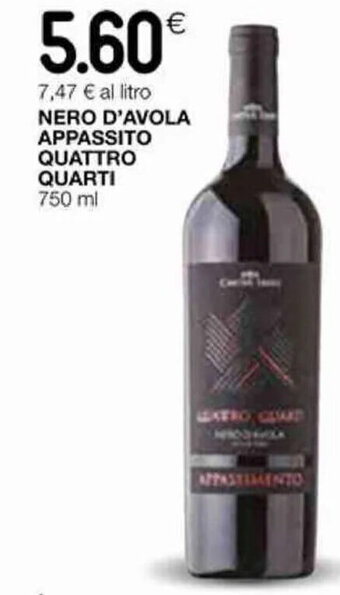 Coop Nero D'Avola Appassito Quattro Quarti 750 ml offerta
