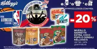 Coop Kellogg's Coco Pops o Cereali Muesli o Barrette Extra offerta