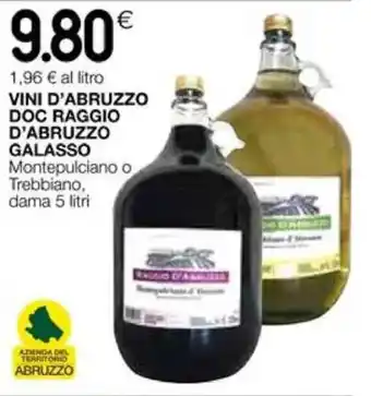 Coop Raggio D'Abruzzo Galasso Vini D'Abruzzo dama 5 Litri offerta