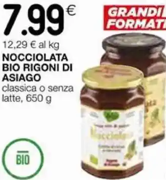 Coop Bio Rigoni di Asiago Nocciolata 650 g offerta