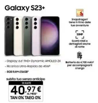Euronics Samsung Galaxy S23+ 8GB RAM + 256GB offerta