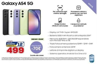Euronics Samsung Galaxy A54 5G offerta