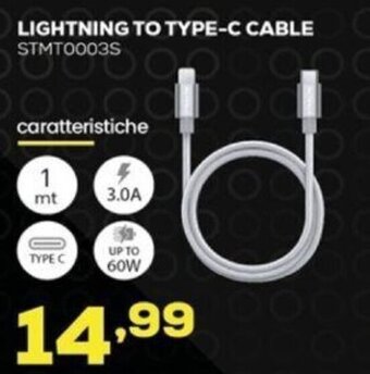 Euronics Stealth Lightning to Type-C Cable STMT0003S offerta