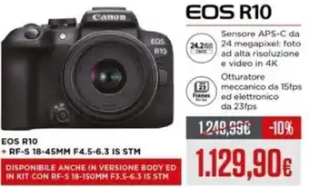 Euronics Canon EOS R10 offerta