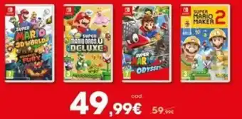 Euronics Nintendo Mario 3D World, Mario Bros. U Deluxe, Mario Odeyssey, Super Mario Maker 2 offerta