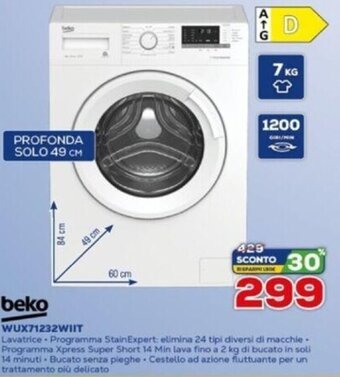 Euronics Beko Lavatrice WUX71232WIIT offerta